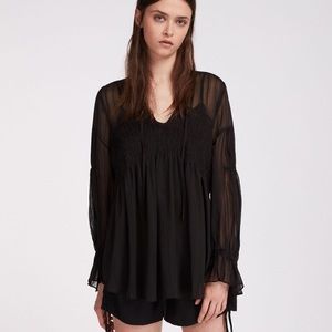 All Saints Lucinda top in black (XS)